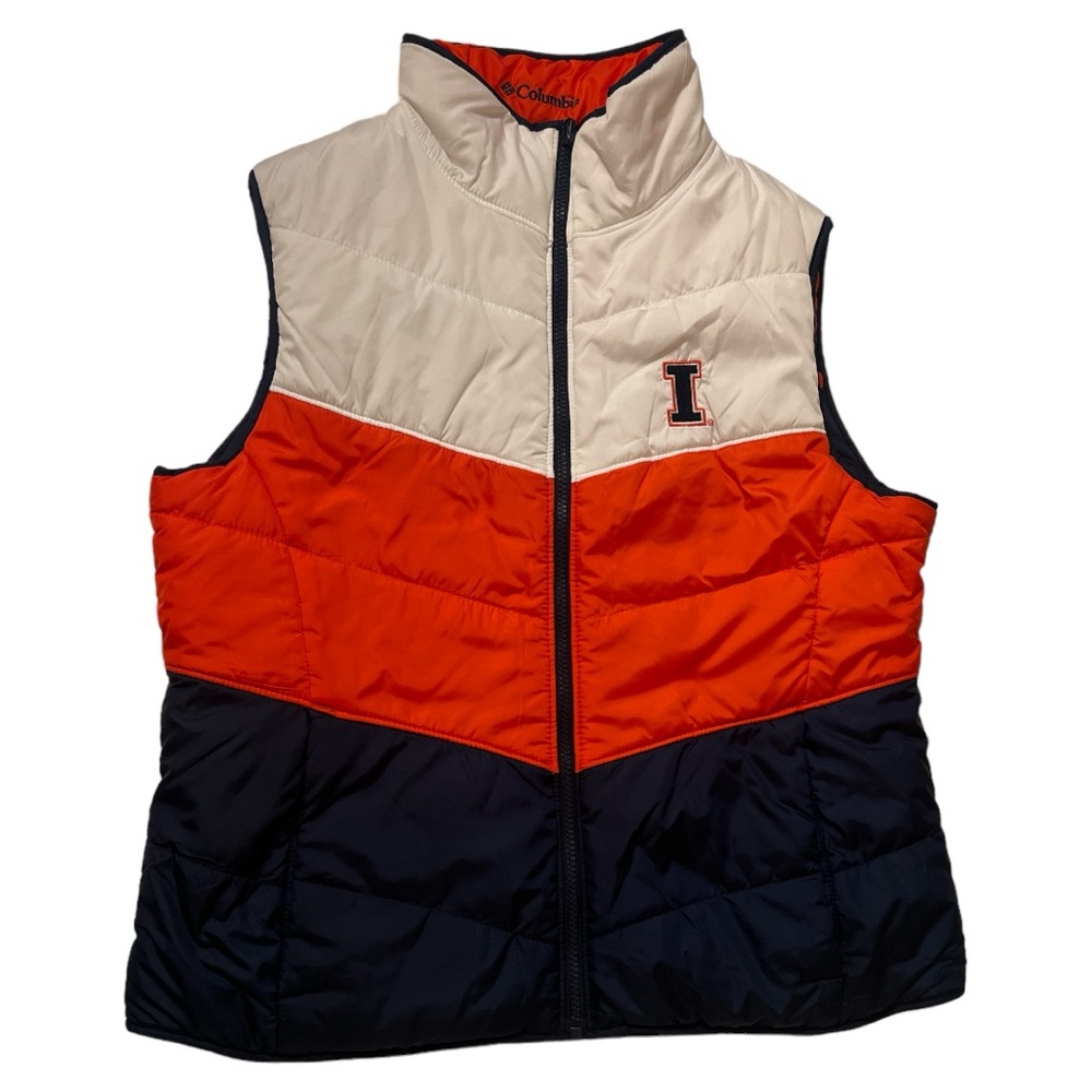 Columbia Women's Colorblock Puffer Vest - Orange/White/Navy